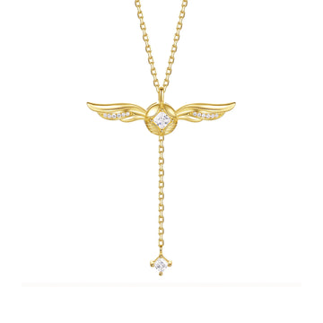 Angel Wings Drop Necklace
