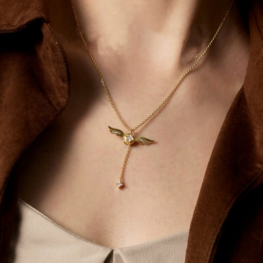 Angel Wings Drop Necklace